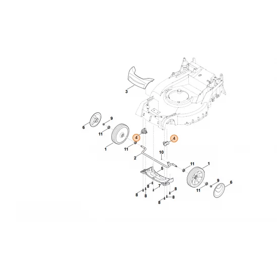 Stihl  przedni uchwyt osi 6364 704 1200